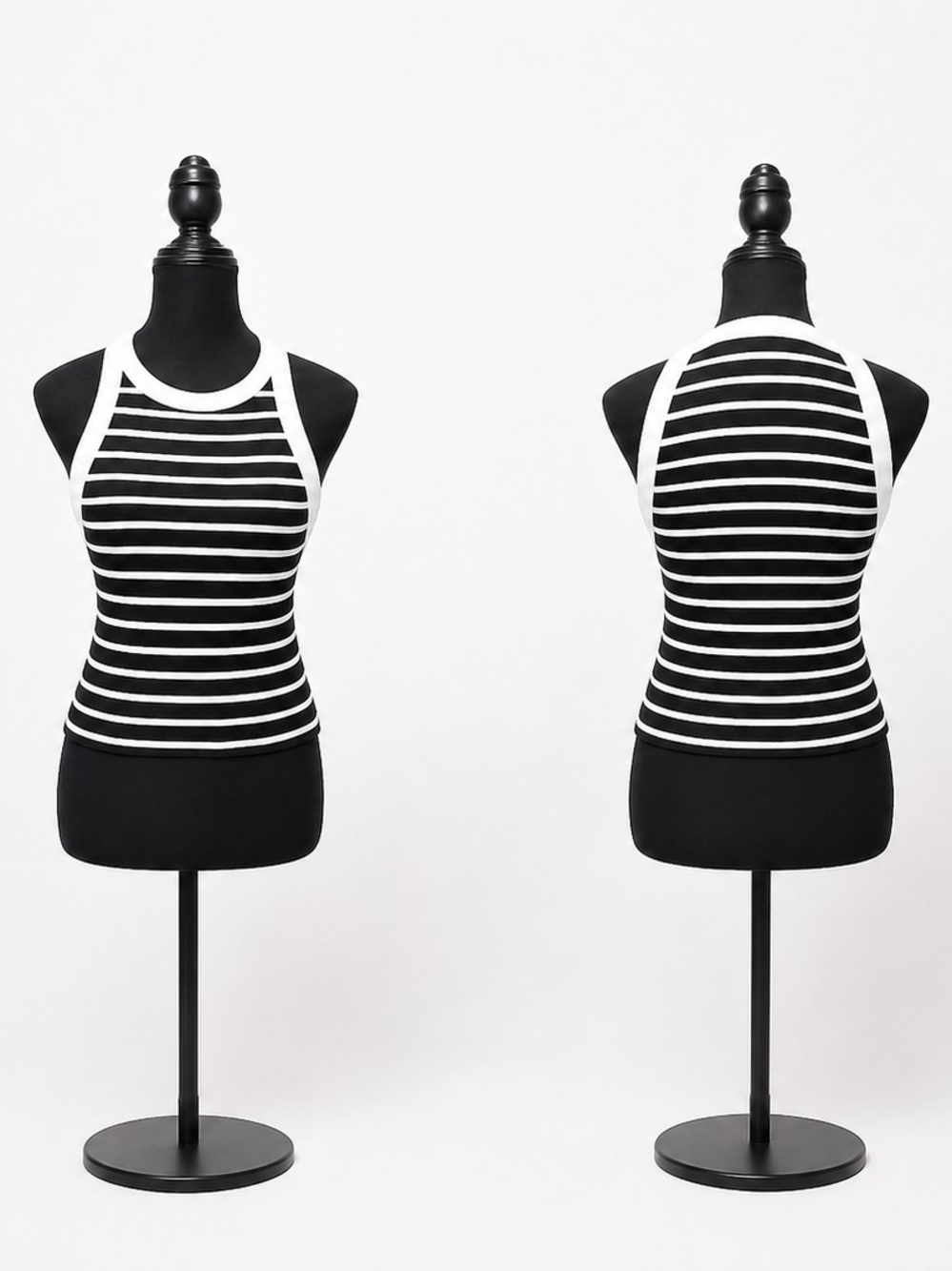 GAP Black and White Striped Cropped Tank Top